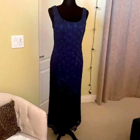 slim fit dress slacks Short Sleeve Classy Knee-Length Party Dress 8524 Navy / Small